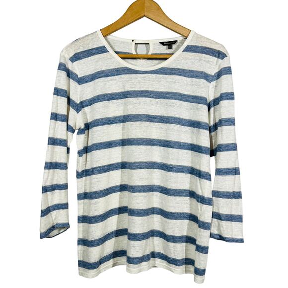 Mossimo Dutti Long Sleeve Stripe Top Tunic Pullover SCoop Neck Tee - M - Picture 1 of 4
